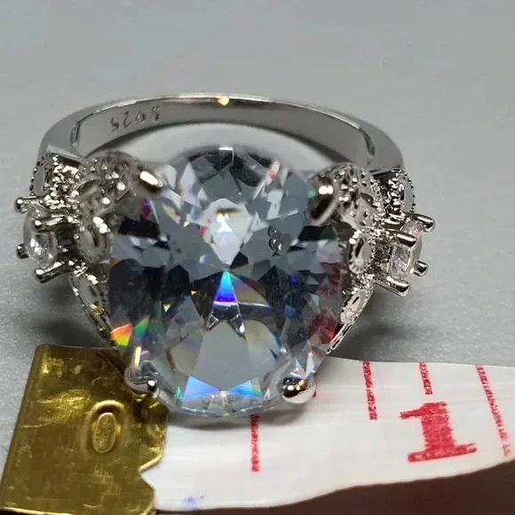 ▶Oval Zircon Diamond Vintage Silver Beautiful Ring for Women, L239